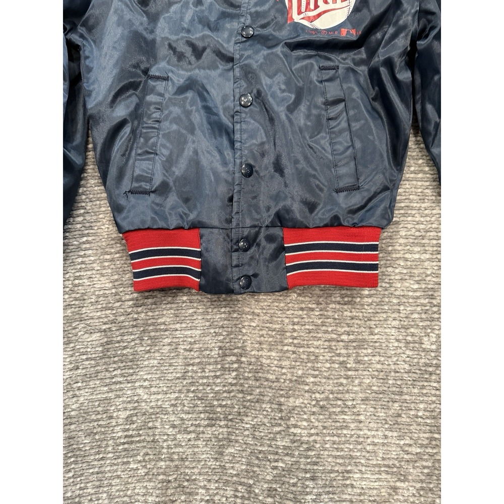 Vintage 80s Chalk Line Minnesota Twins Satin Bomber Jacket 10/12 Youth MLB - Picture 11 of 12